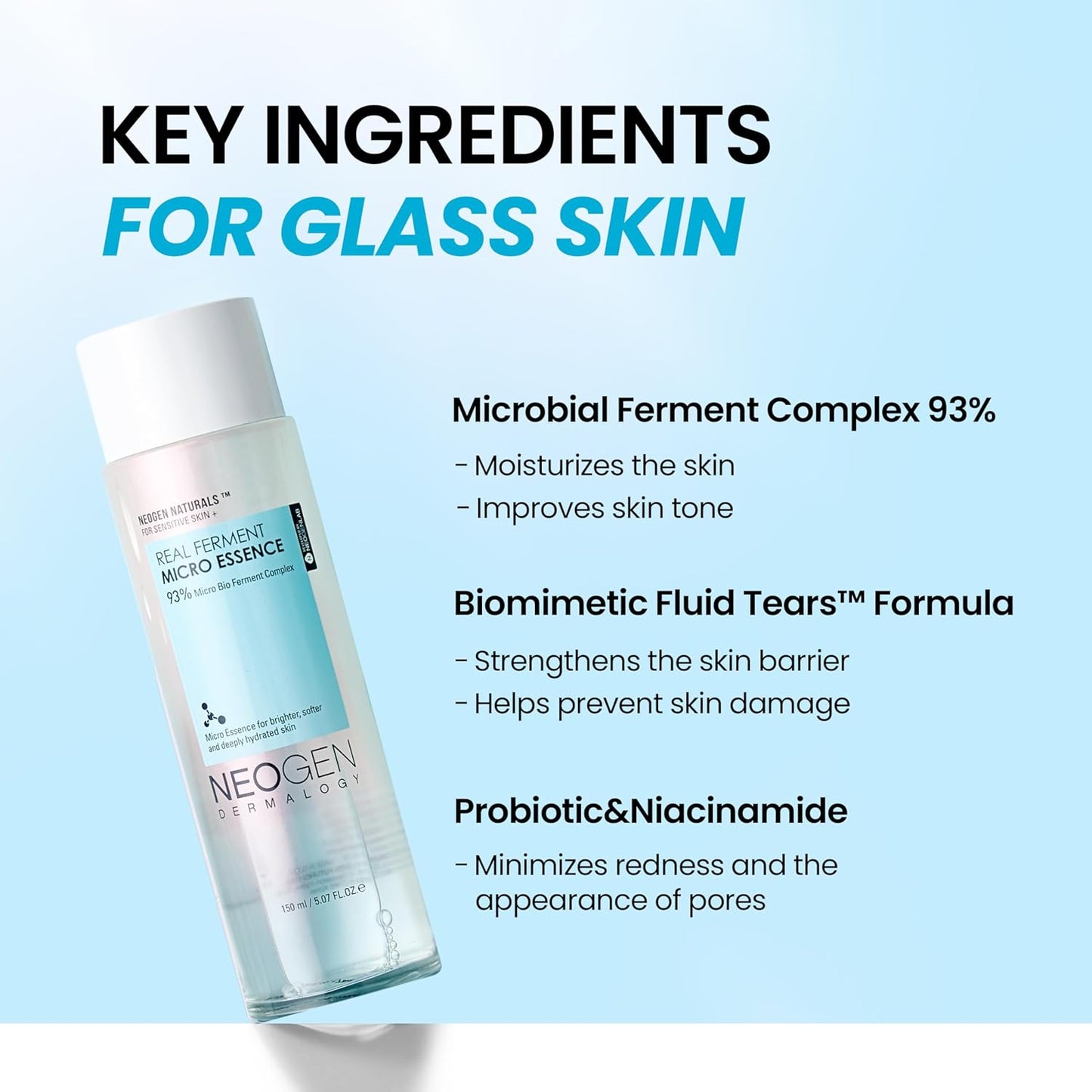 NEOGEN DERMALOGY Real Ferment Micro Collection - with Naturally Fermented Ingredients (Rice) & Hyaluronic Acid for Hydrated, Brightened and Healthy Skin